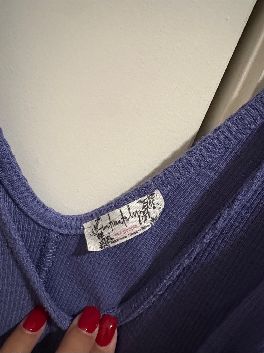 Free People Periwinkle V-Neck Ribbed Tank - Picture 2 of 2